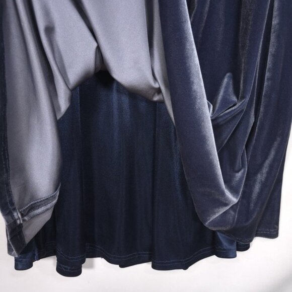 REVELRY‎ Women's Velvet Maxi Dress Size 10 Blue Gray Back Cutout Sleeveless - Picture 8 of 9